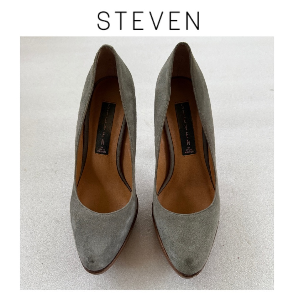 Steven by Steve Madden Grey Suede Heels